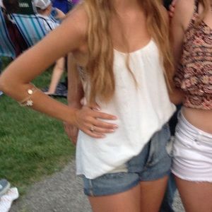 Tank with Flower Straps, Open Back